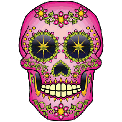 Magenta Floral Sugar Skull